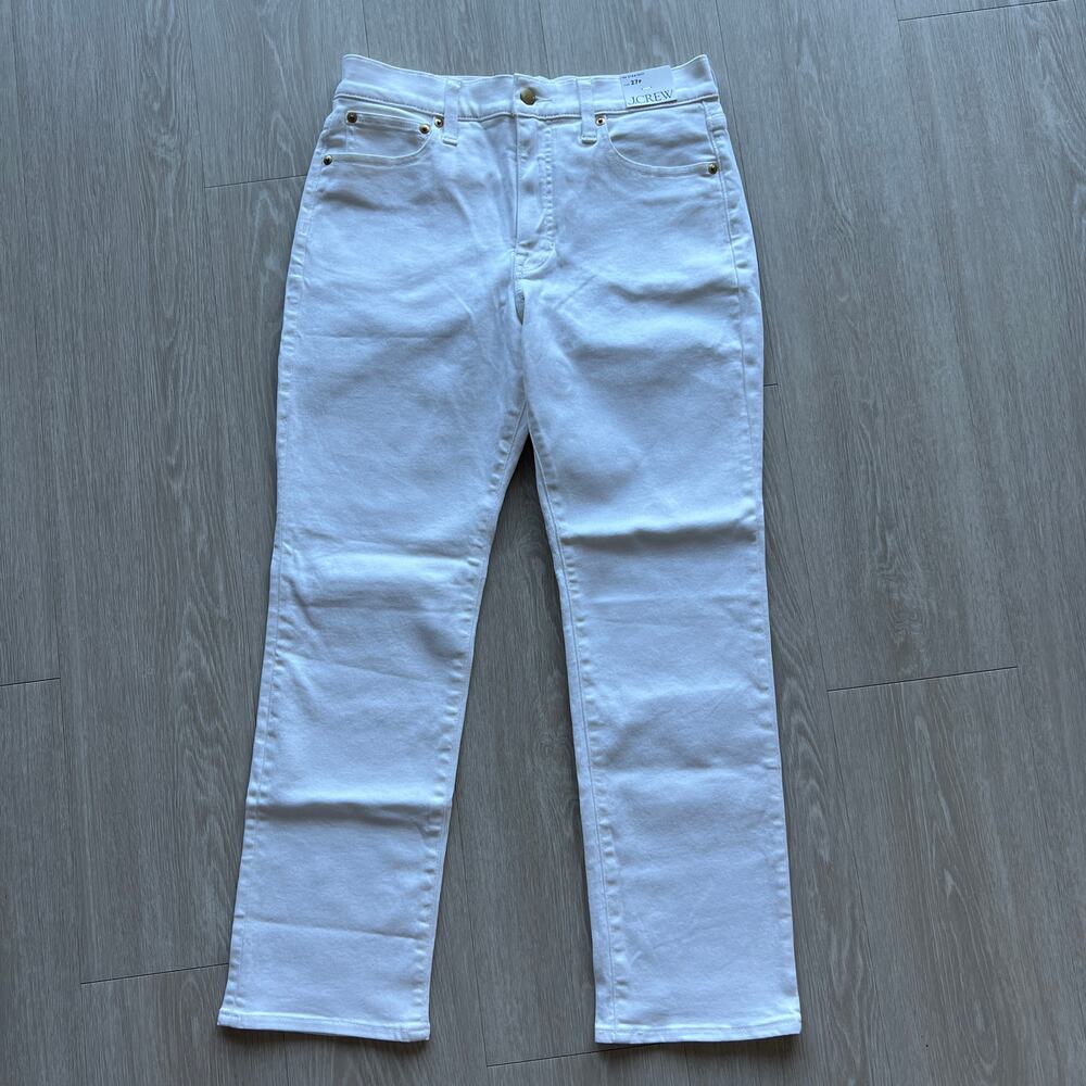 J Crew Petite Slim Straight Jeans 27P White Flaws